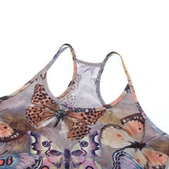 Butterfly Print Sheer Tank Top