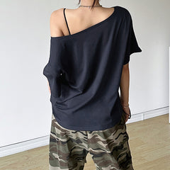 Oversized "East Coast" Off-Shoulder T-Shirt