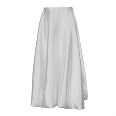 Satin  Bubble Hemmed Midi Skirt