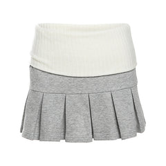 Cropped Hoodie and Pleated Skirt Set