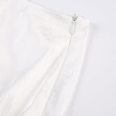 Satin  Bubble Hemmed Midi Skirt