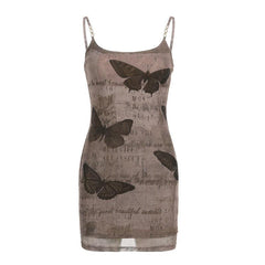 Butterfly print bodycon mini dress with a bold, sexy design, perfect for date nights or parties.